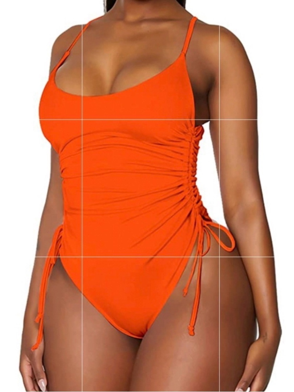 NEW!Women's Ruched High Cut One Piece Swimsuit Tummy Control Monokini Bikini